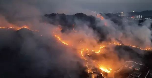 贵州毕节突发山火镇政府