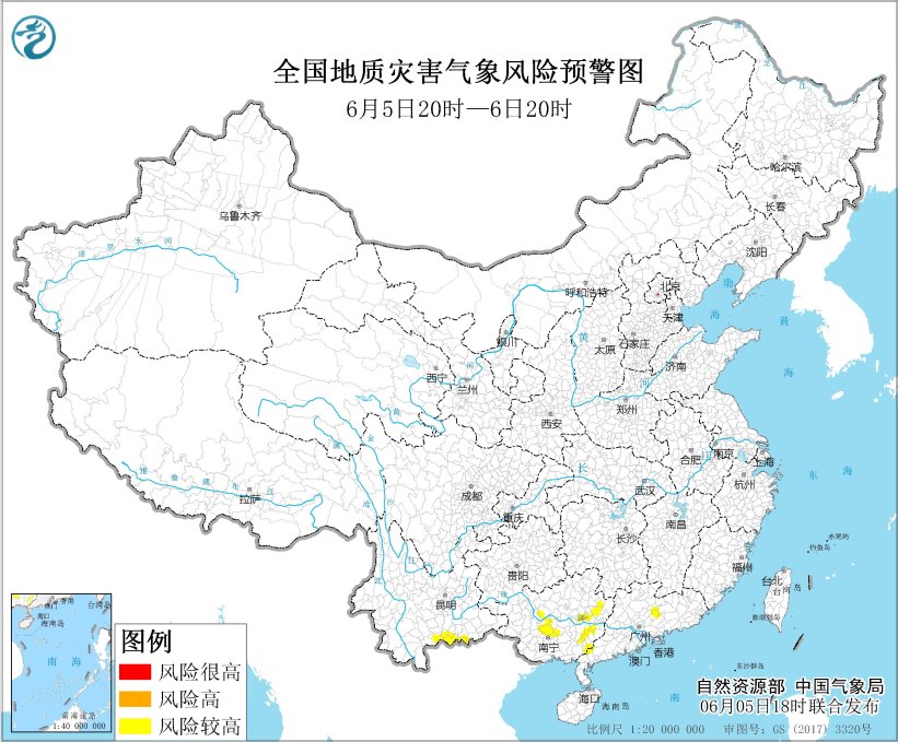 地质灾害预警：广东广西云南等部分地区发生地质灾害气象风险较高