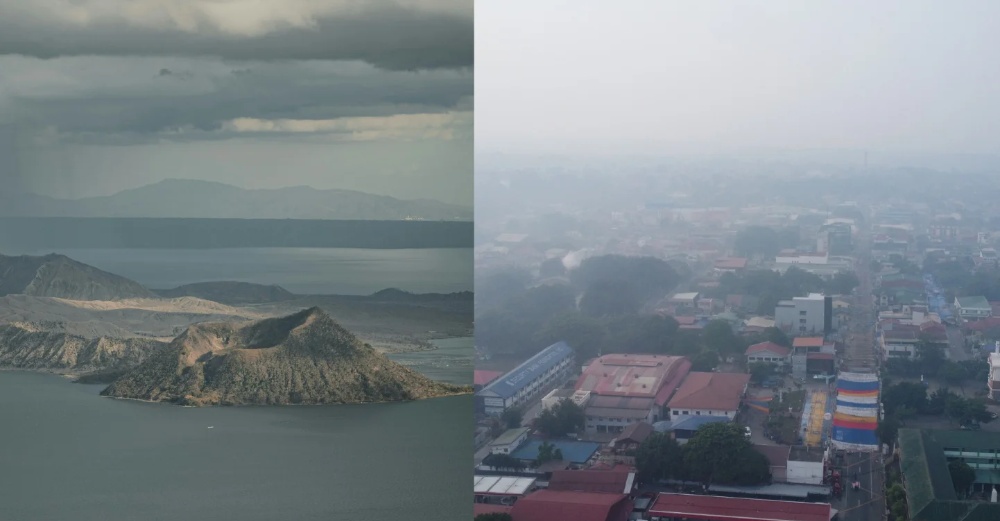 火山烟雾缭绕吕松 部分地区已宣布停课