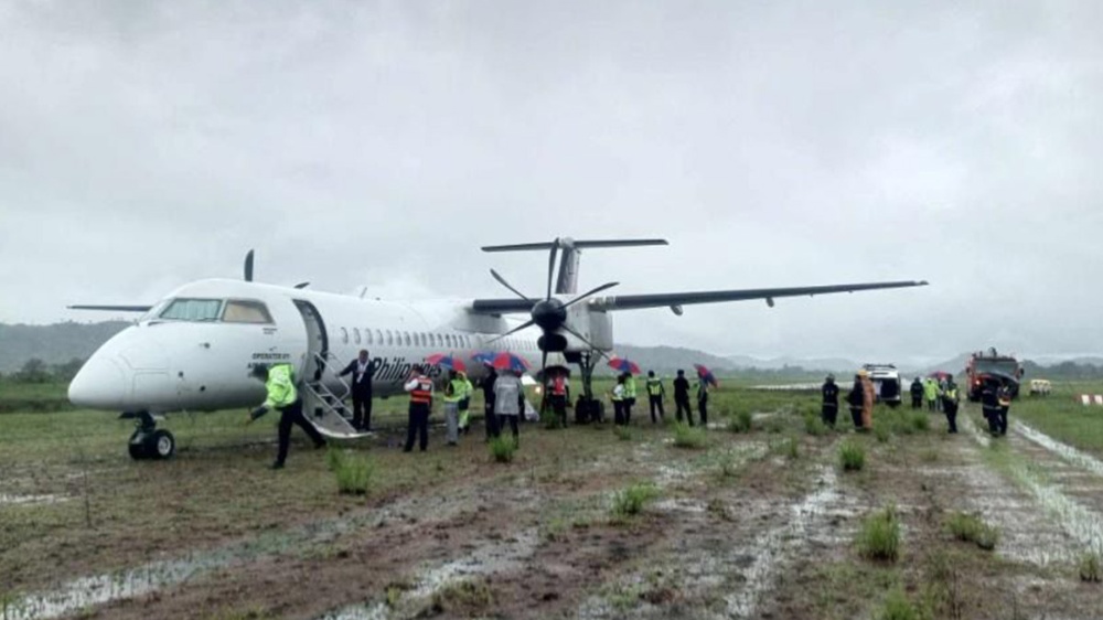 菲律宾航空客机在巴拉望冲出跑道