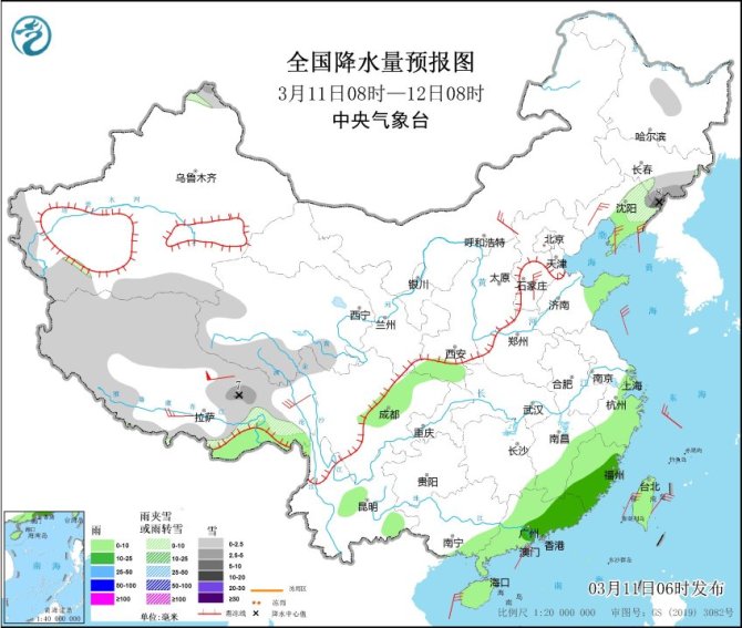 中央气象台：江南华南等地阴雨连绵，15日前中东部大部地区维持回暖状态