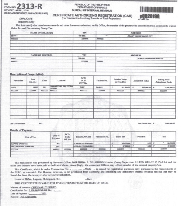 BIR取消电子授权注册证书(eCAR)五年有效期