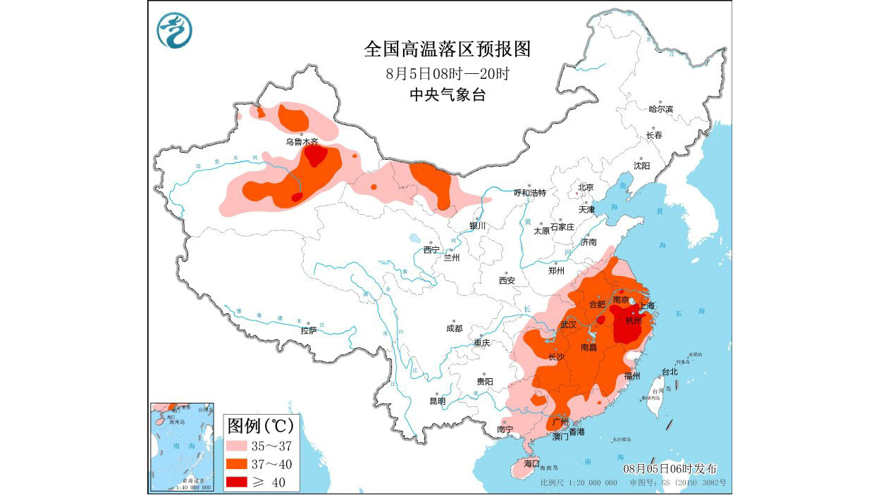 高温橙色预警继续：新疆安徽浙江等地局地可达40℃以上